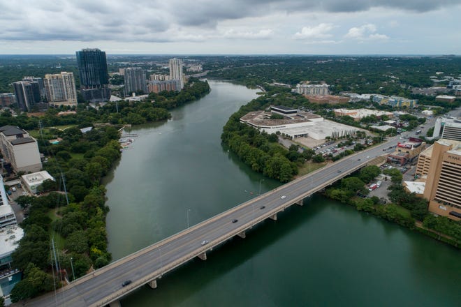 The South Central Waterfront District encompasses 118 acres on the south shore of Lady Bird Lake, including the 19-acre site of the former Austin American-Statesman building, on the right.